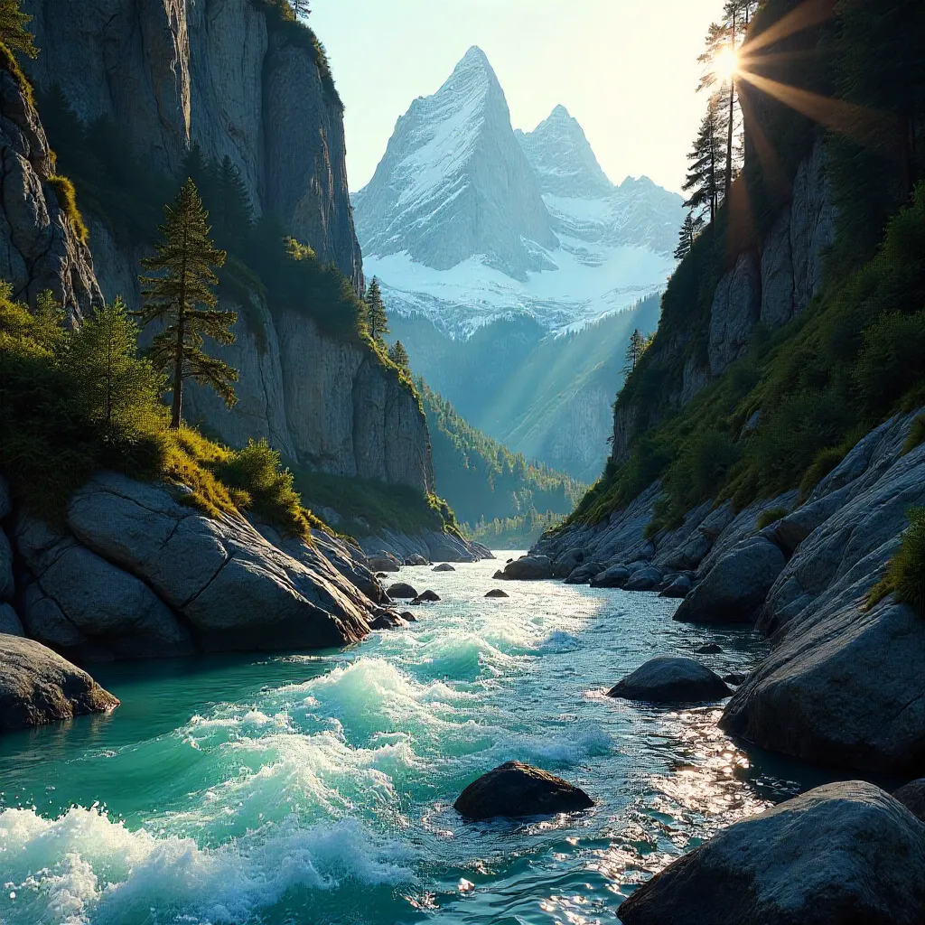 Dramatic Dolomites Gorge with Turquoise Waters