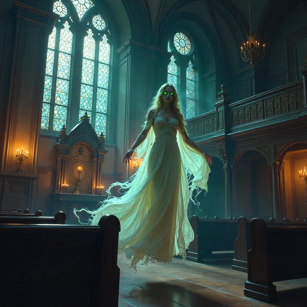 Moonlit Banshee in a Sacred Synagogue