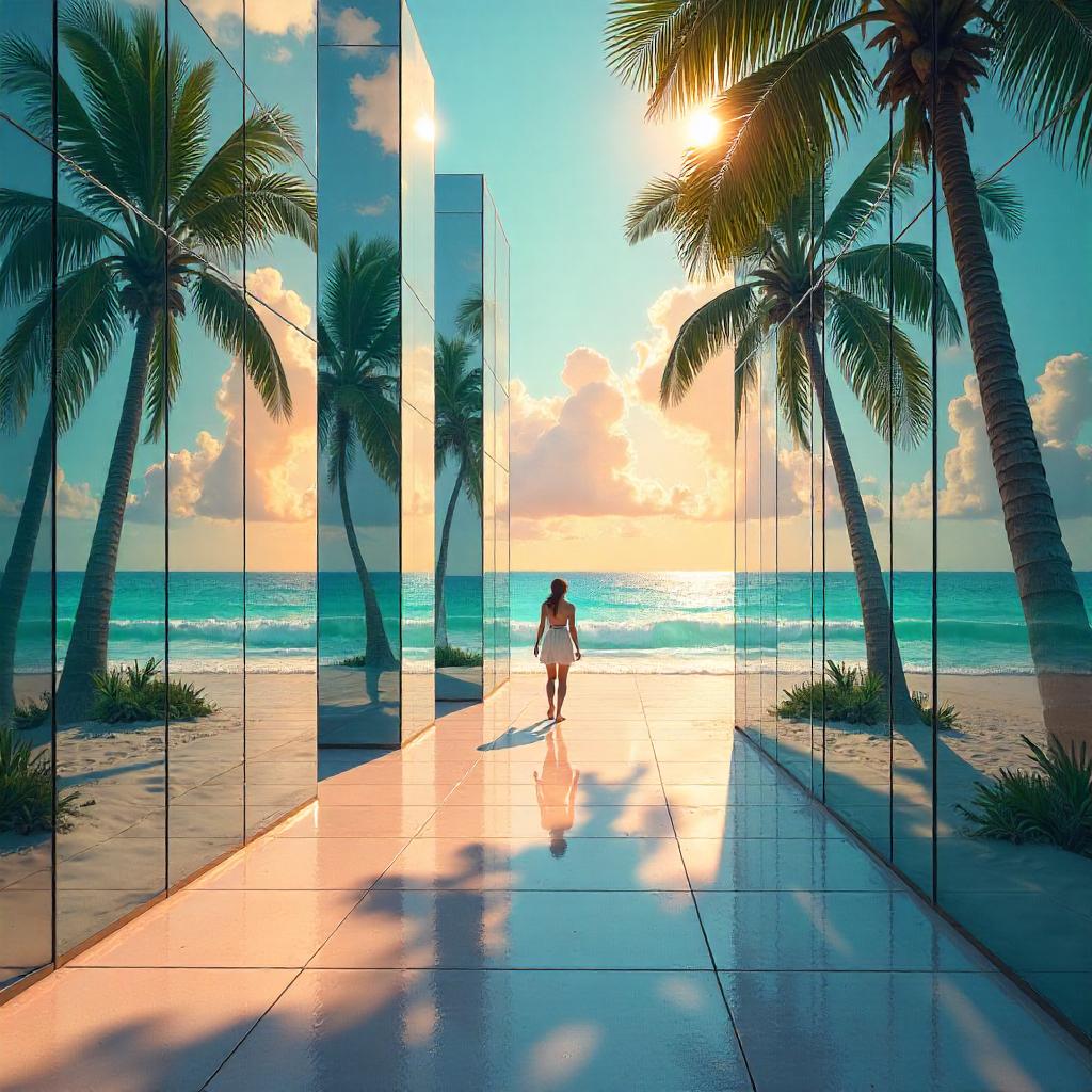 Echoes of the Beach in a Mirror Maze
