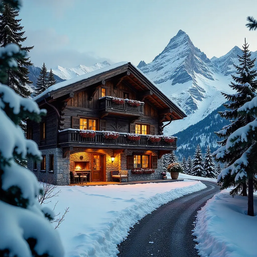 Rustic Swiss Chalet Hotel Amid Alpine Peaks