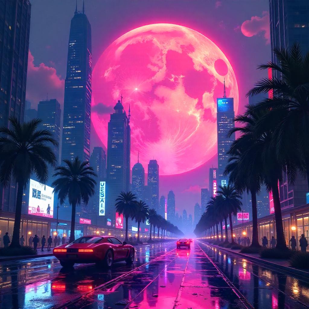 Planet Neon in an Anime Futuristic City