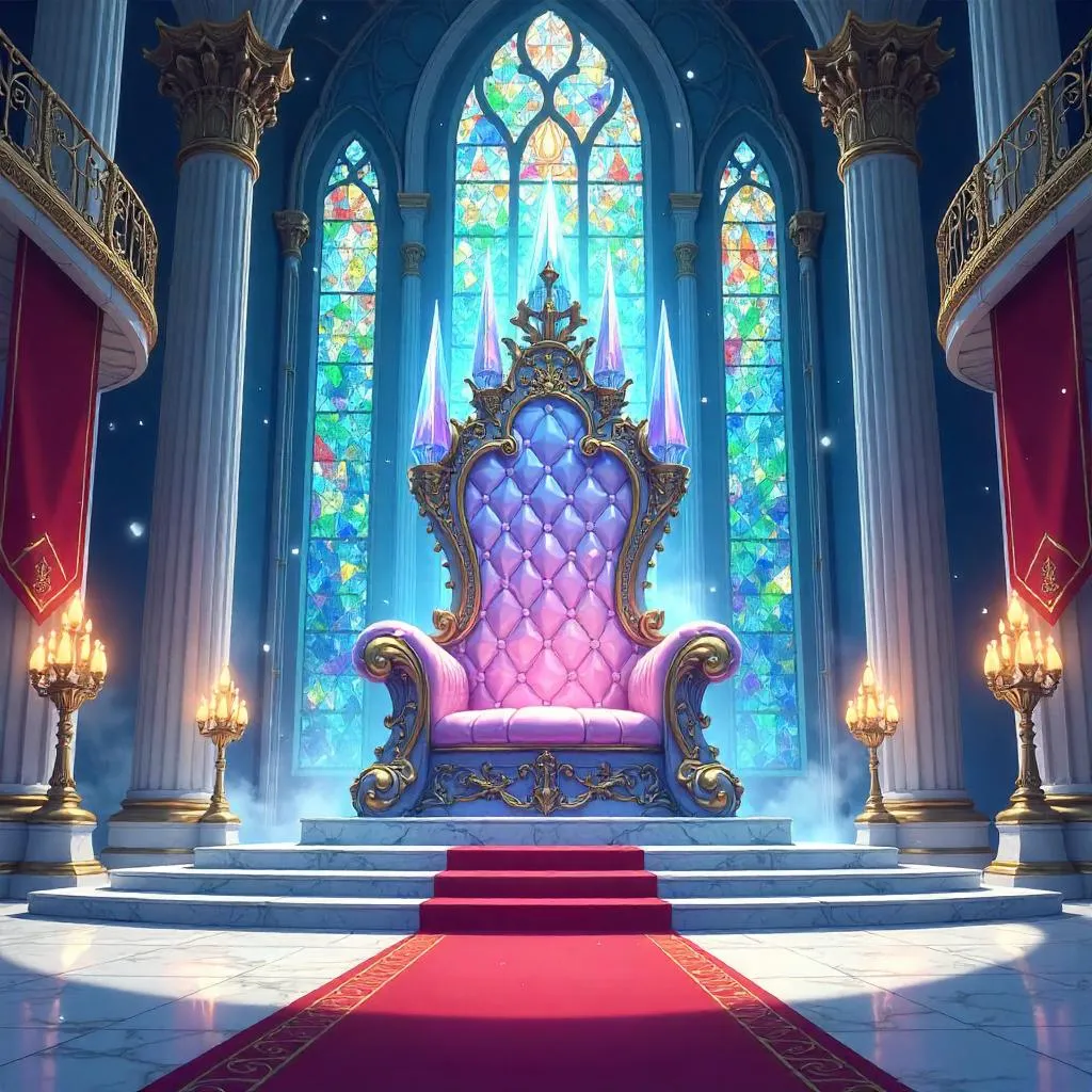 Crystal Throne in an Anime Throne Room