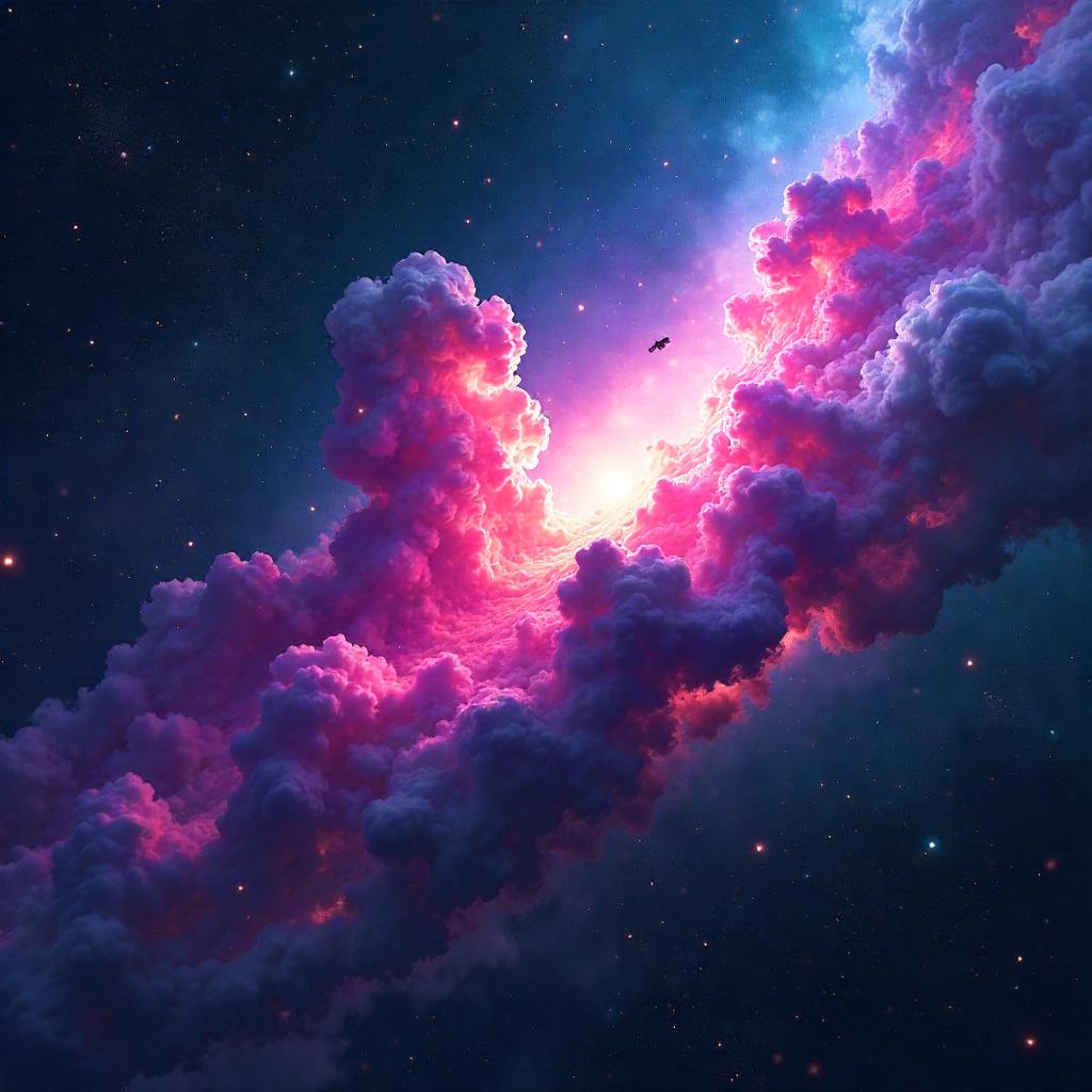 Neon Nebula: Digital Dream in Deep Space