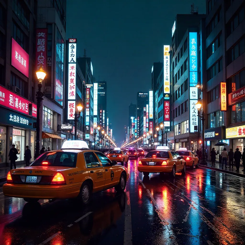 Neon Streets of Chūō-ku, Tokyo at Night
