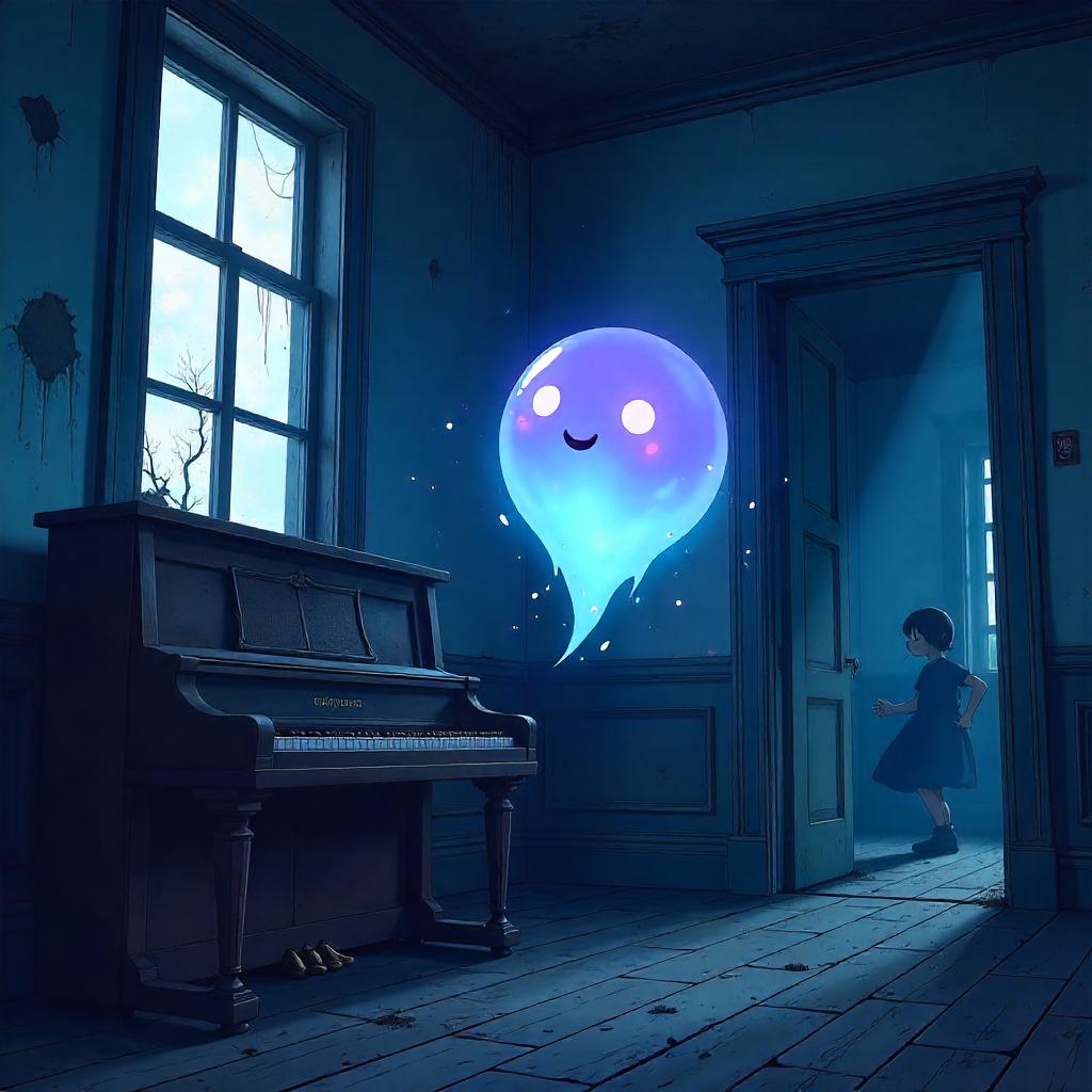Spirit Orb in a Haunted House - Anime Style