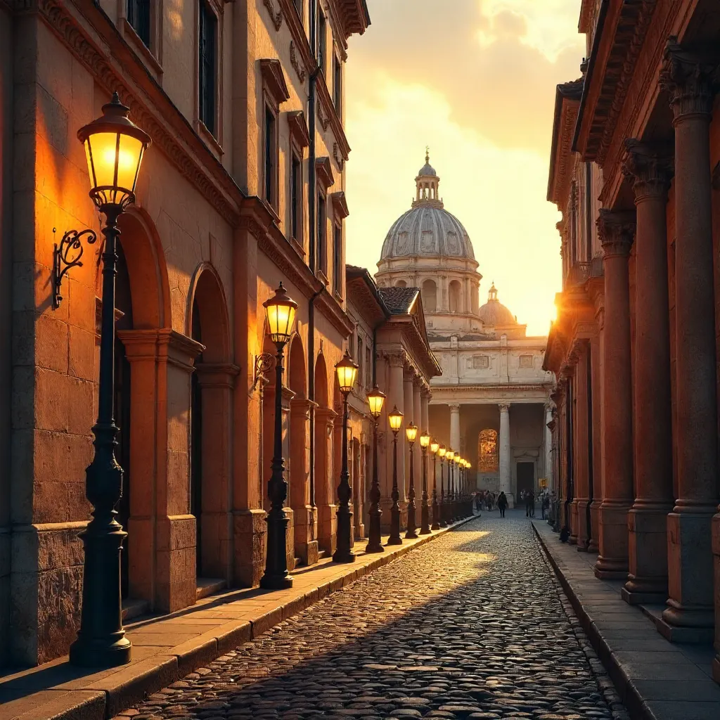 Golden Hour in Rome: Warm Architecture & Lamps