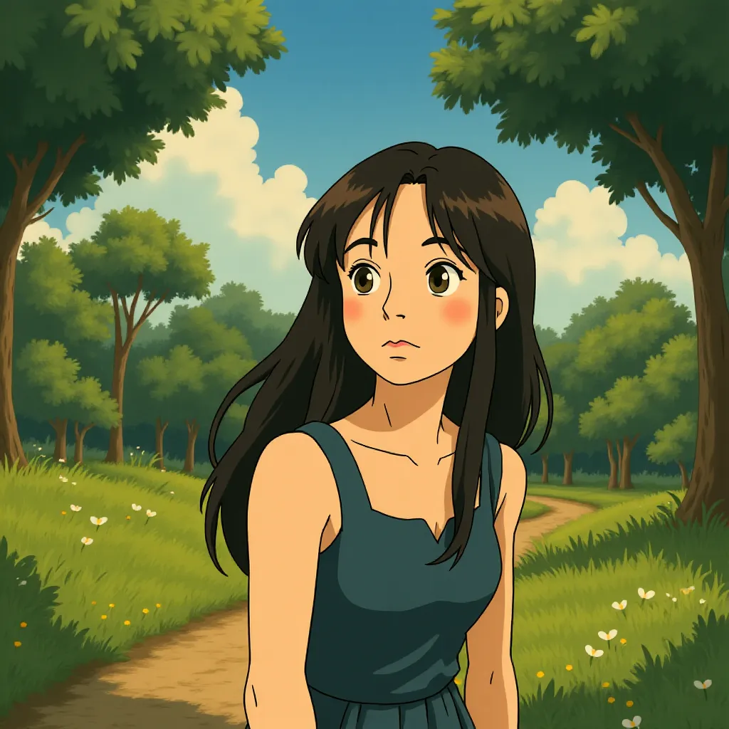 Freya Allan in Kingdom of the Planet of the Apes (2024) - Ghibli style