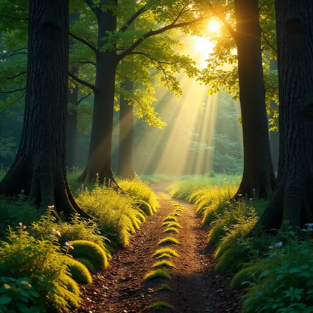 Dappled Summer Forest Path