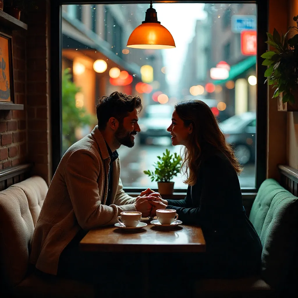 Cozy Vancouver Café Romance: Holding Hands Over Coffee