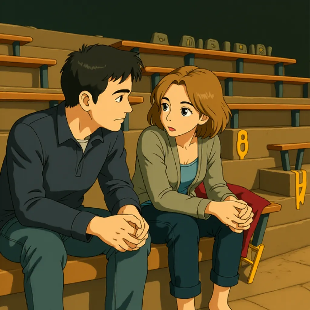 George Clooney and Vera Farmiga in Up in the Air (2009) - Anime style