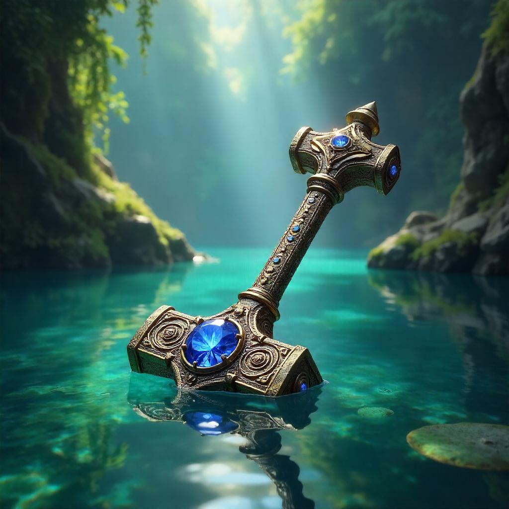 Divine Hammer in a Hidden Lagoon (3D Render)