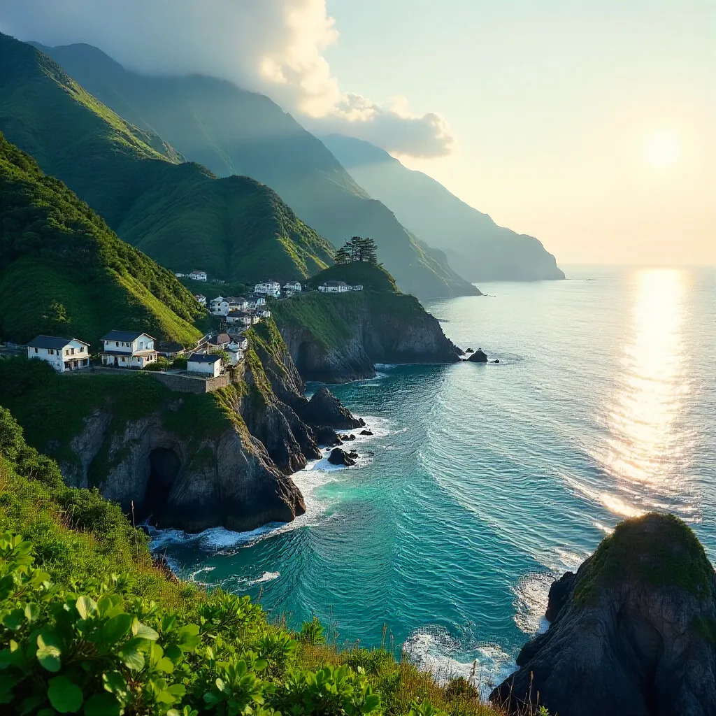 Serene West Izu Coastline: Mountains Meet the Pacific
