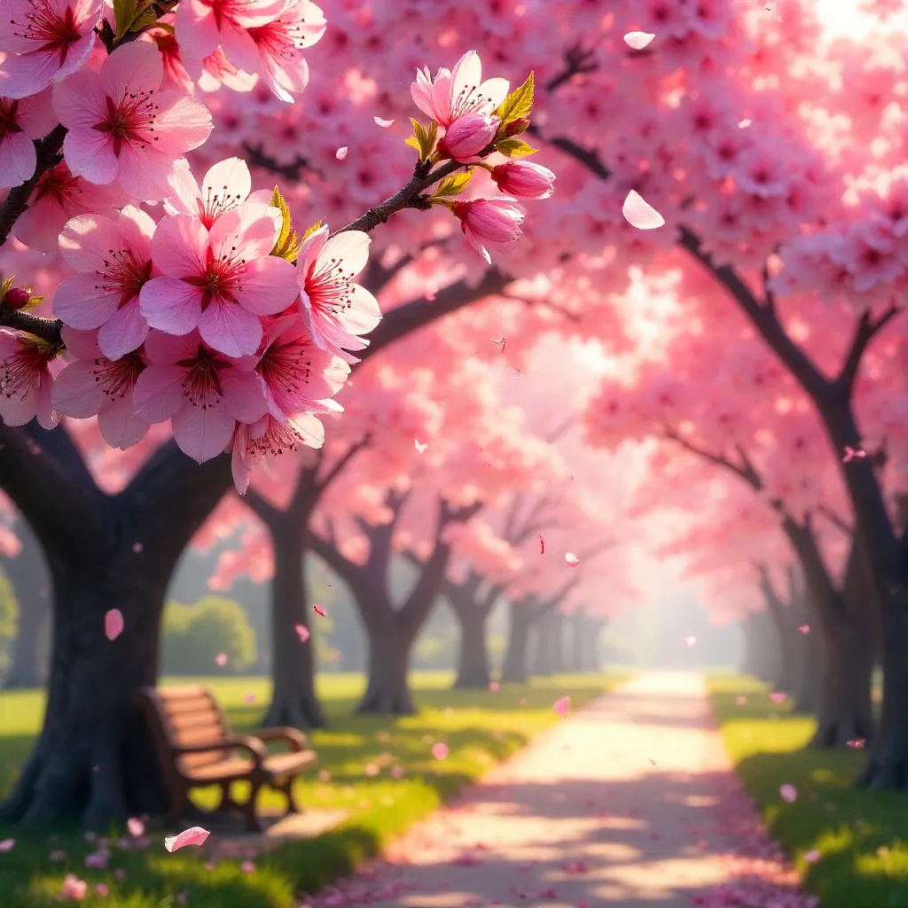 Spring Bloom: Vibrant Pink Cherry Blossoms