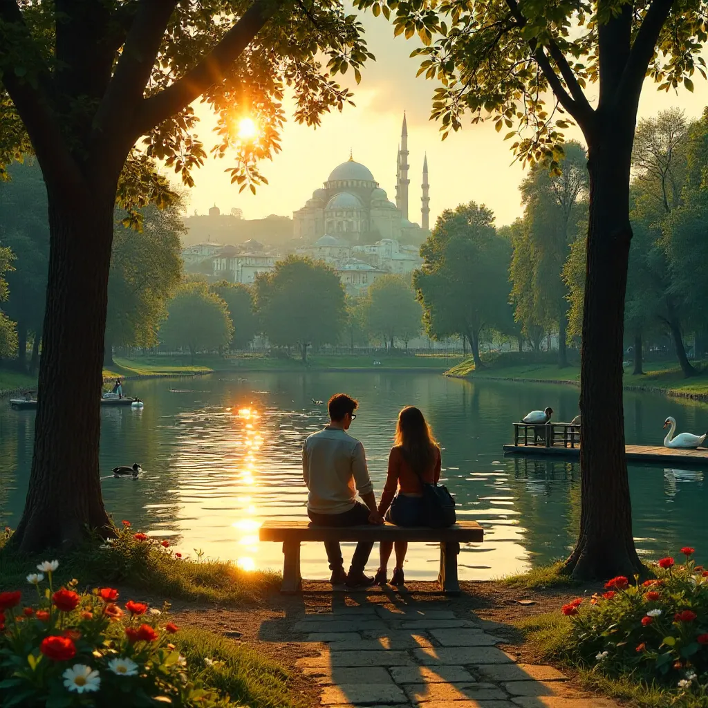 A Quiet Moment by Istanbul's Tranquil Pond
