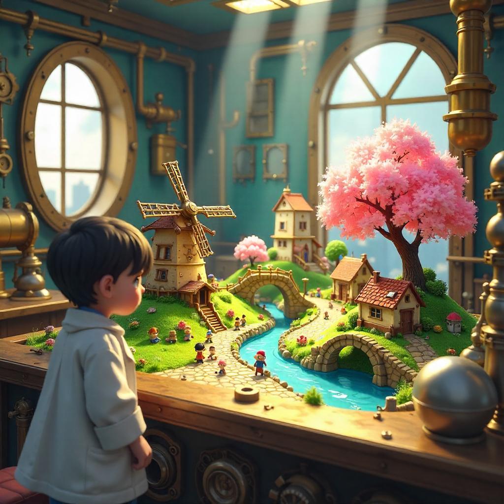 Brass Lab Village in Anime Style