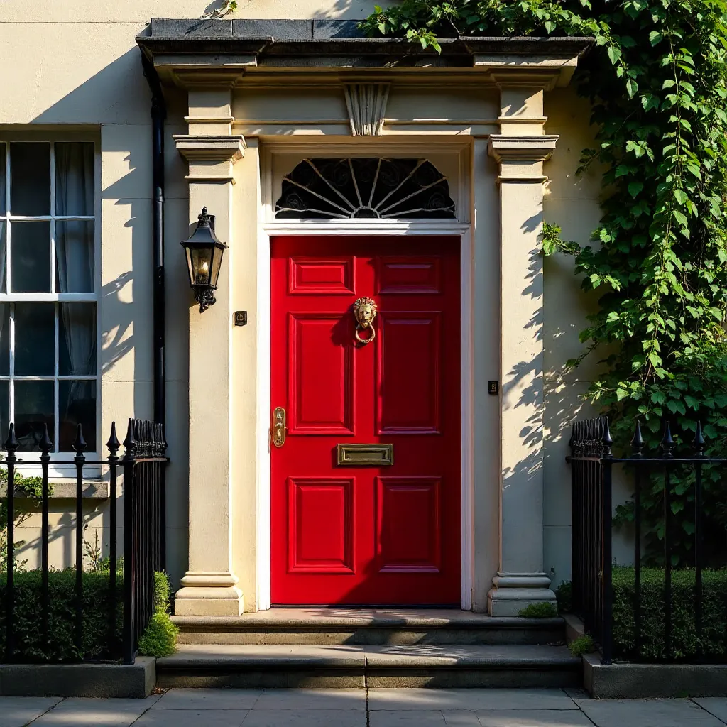 Stately Red Door on Lansdown Place, England
