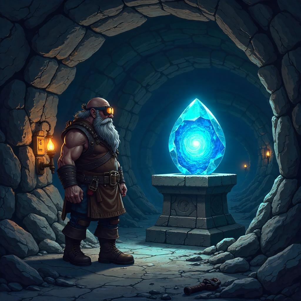 Dwarven Anime Infinity Stone in the Mine