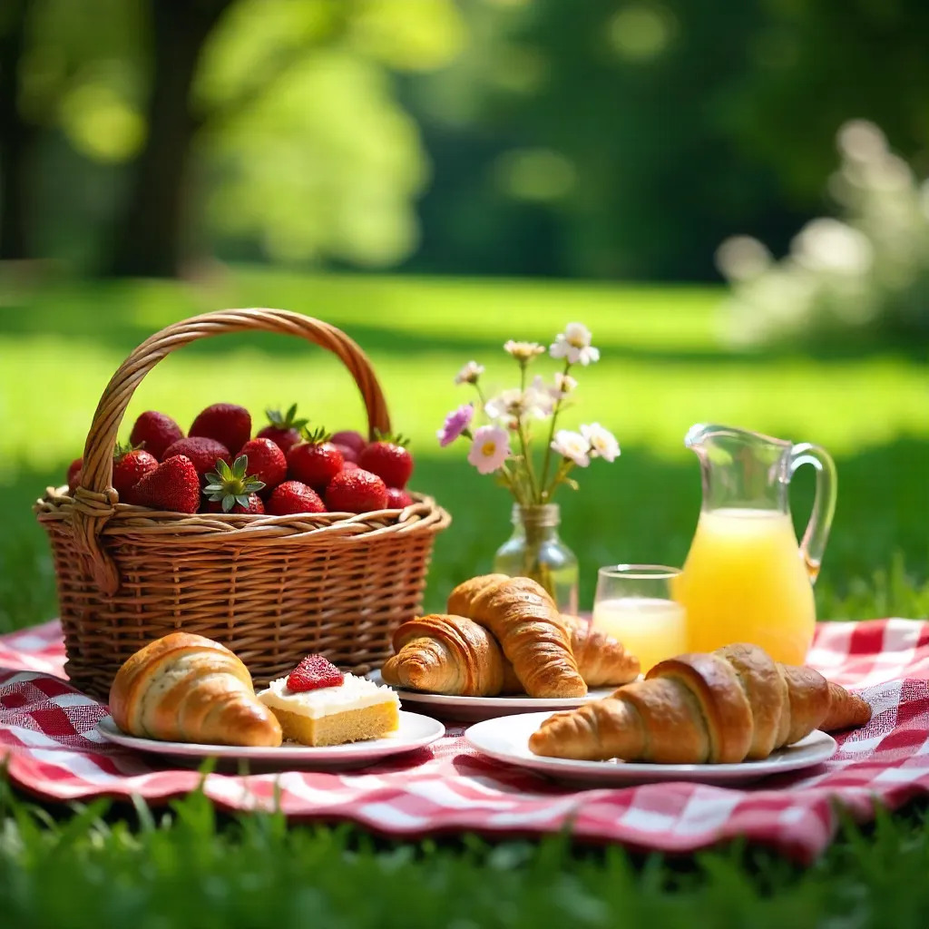 Plaid Picnic: Strawberries and Baked Delights