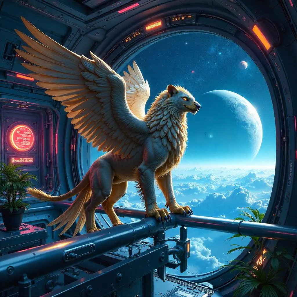 Griffin Guardian in a Space Colony