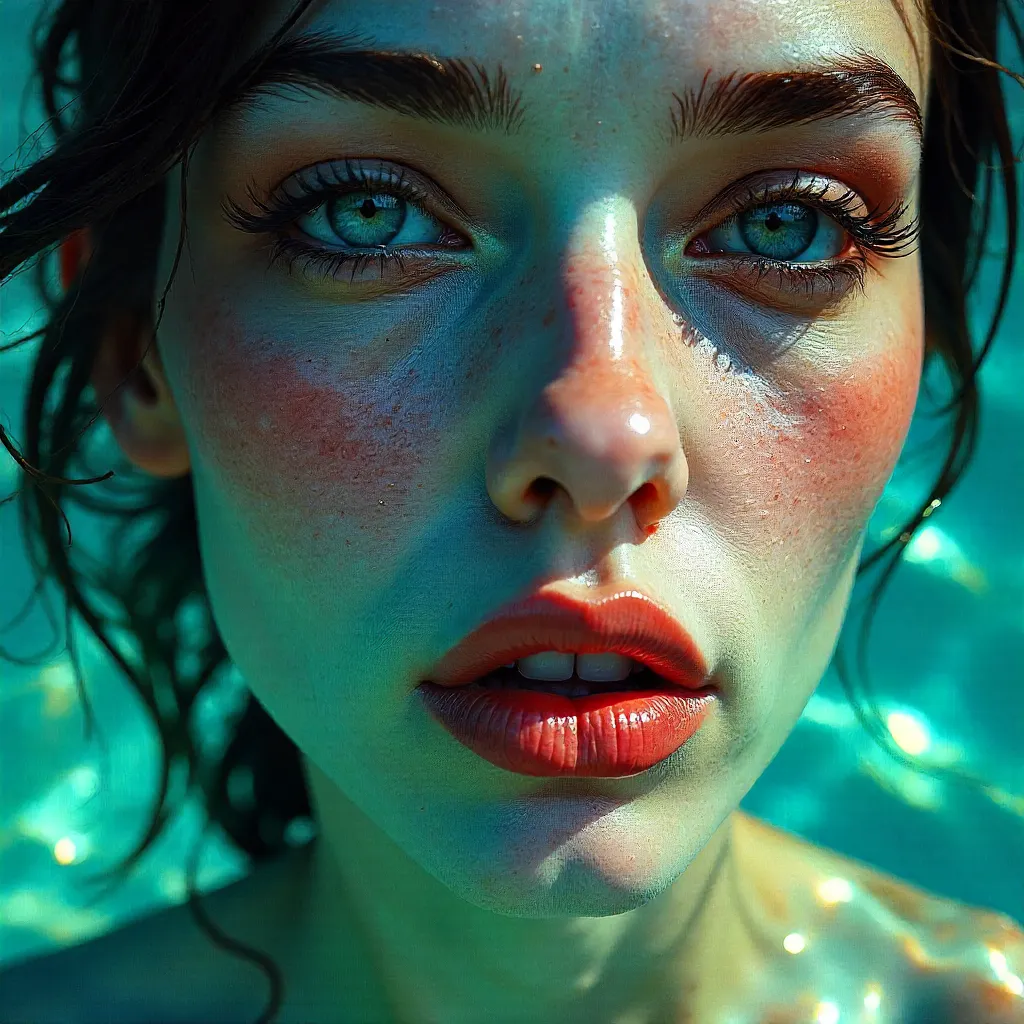 Face Reflections in Glass-Water Distortion