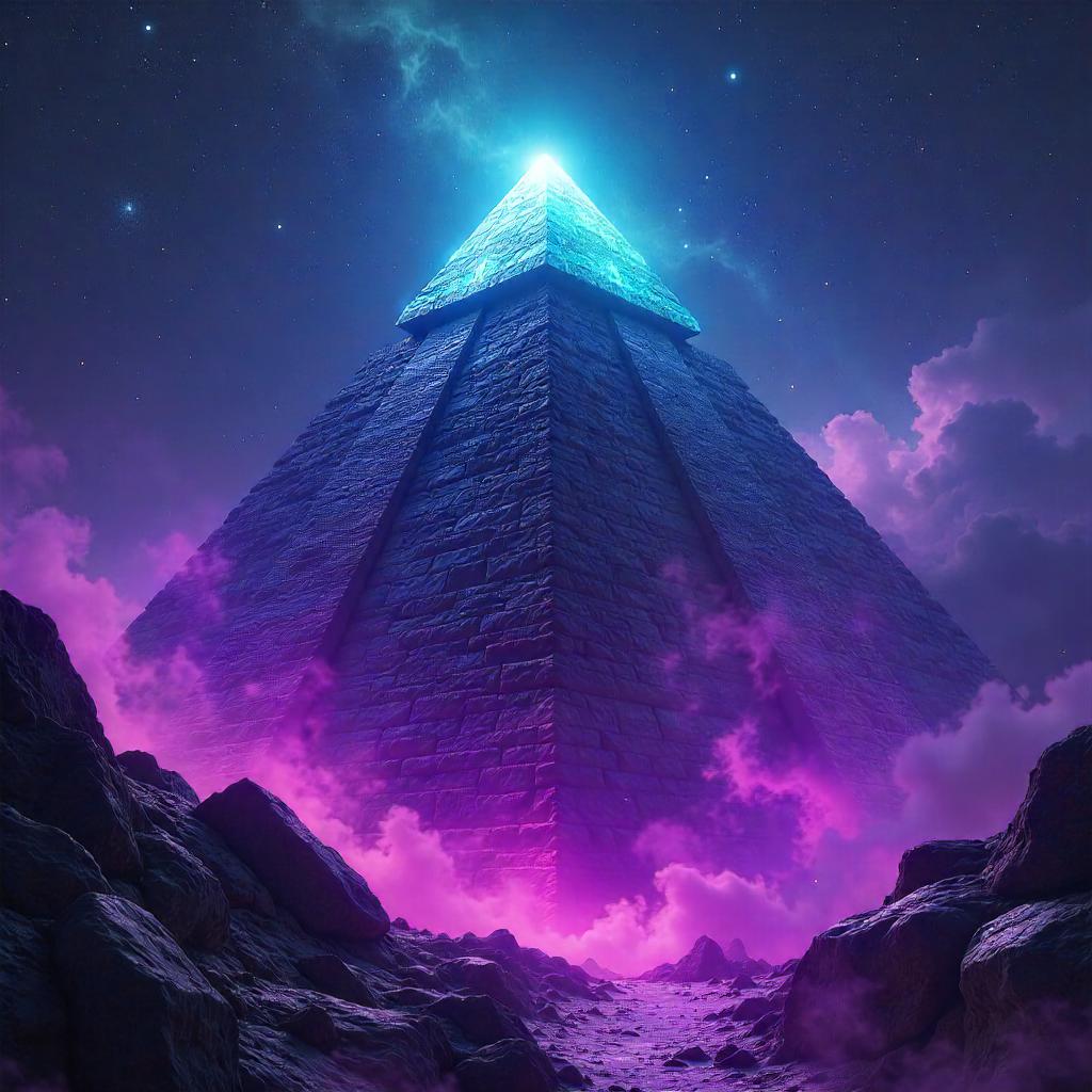 Nebula Pyramid in Neon Digital Space