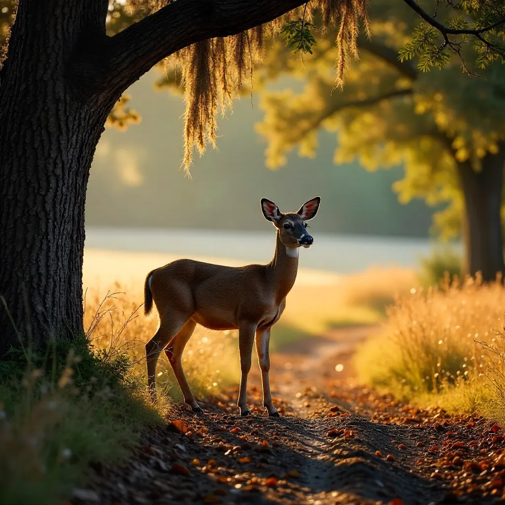 Solitary deer on earthy ground near Augusta