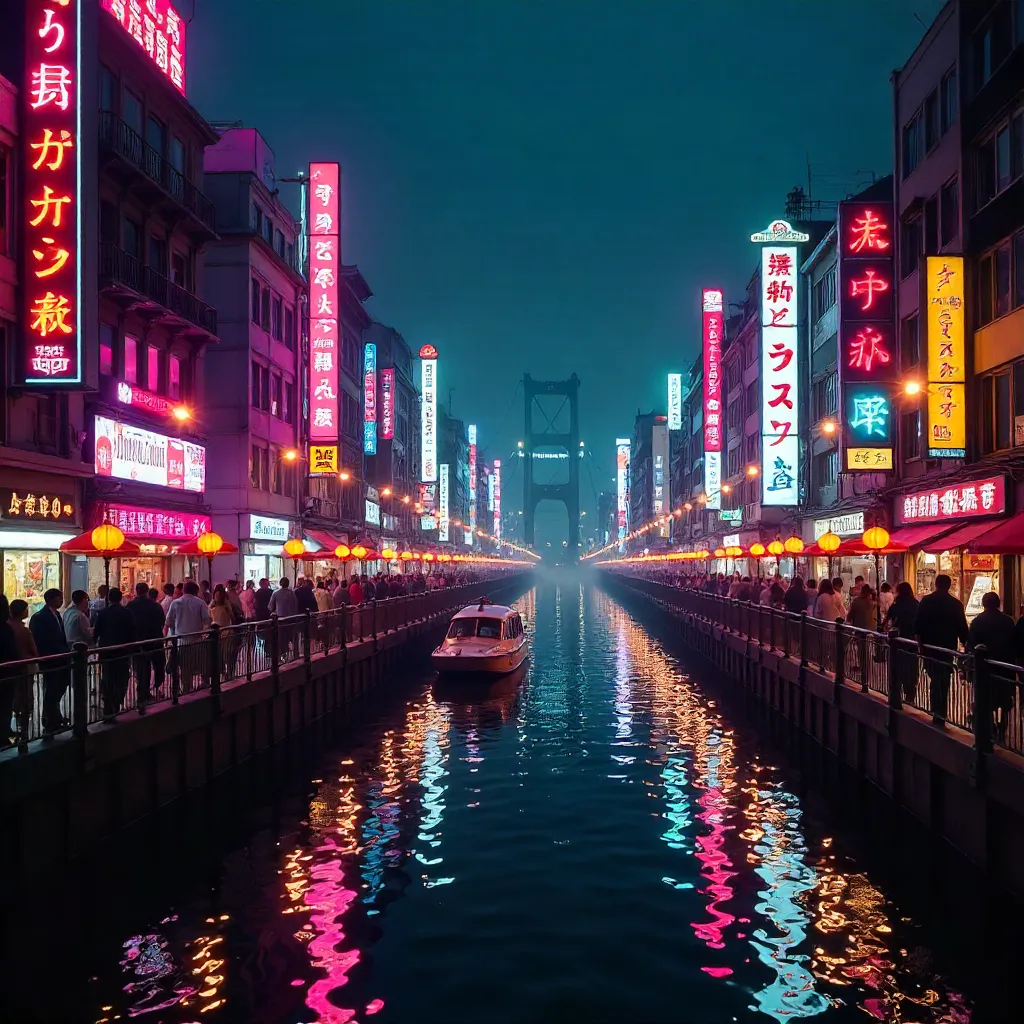 Neon Reflections in Dotonbori at Night