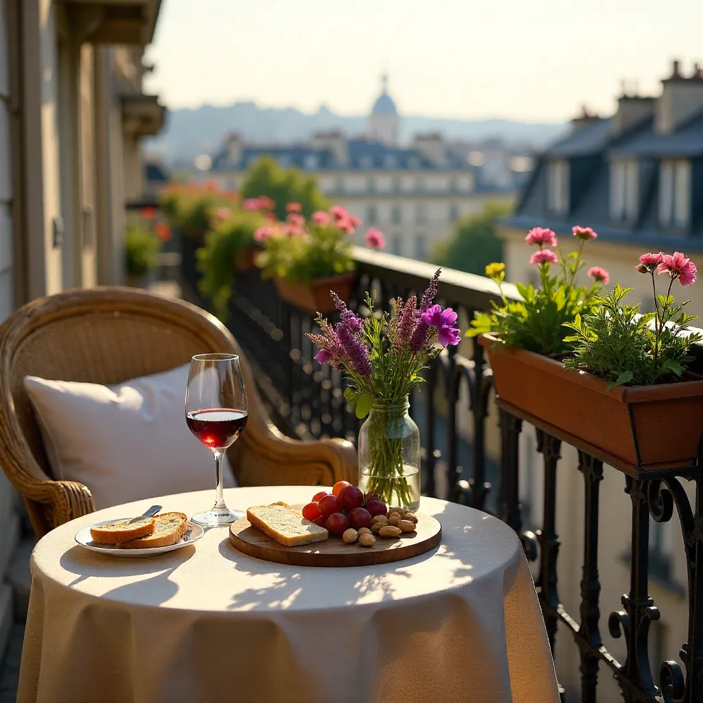 Sunny Parisian Balcony Picnic