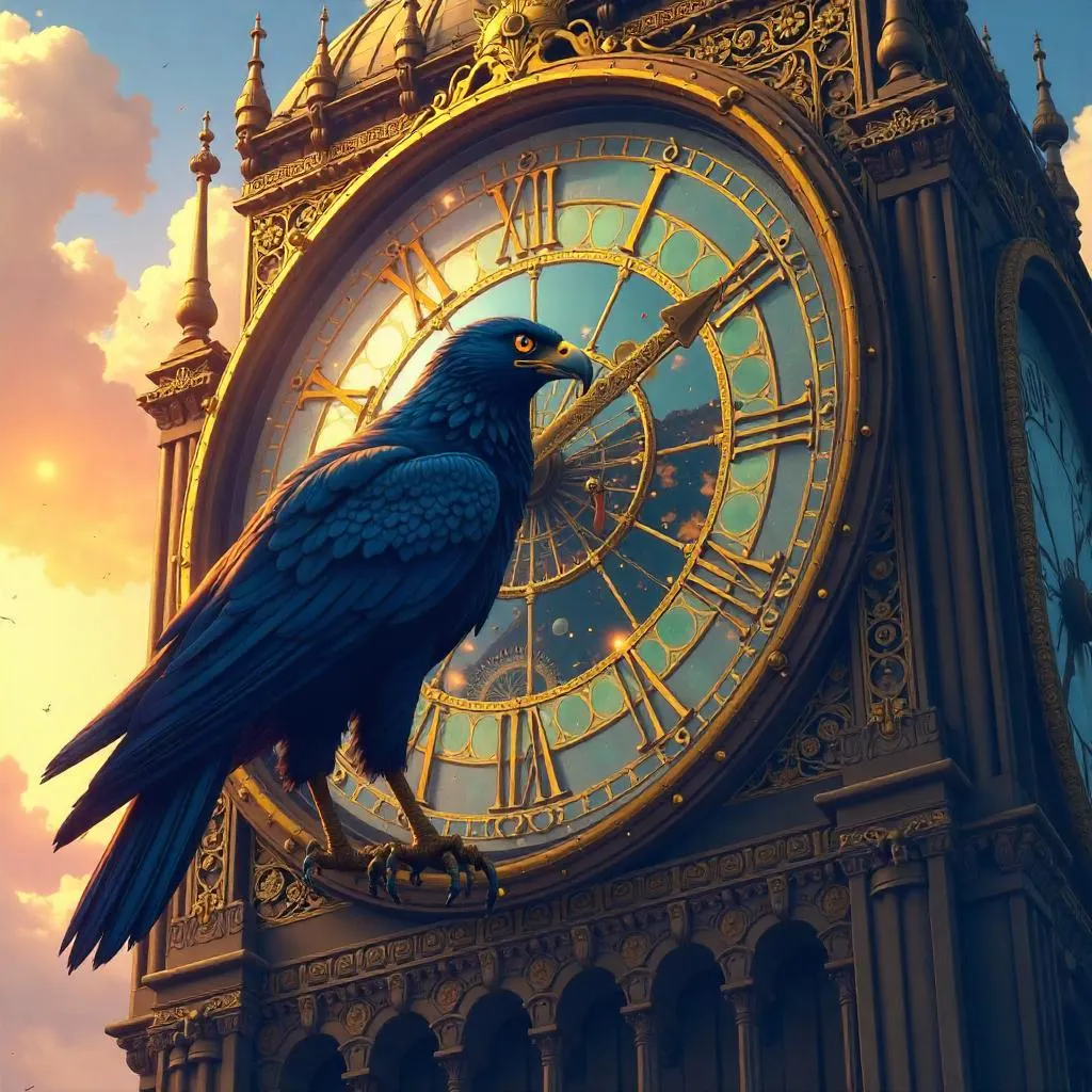 Eagle in the Giant Anime Clock