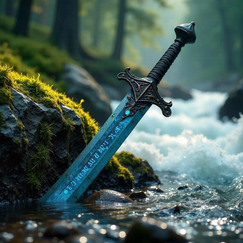 Enchanted Sword by the Rushing River