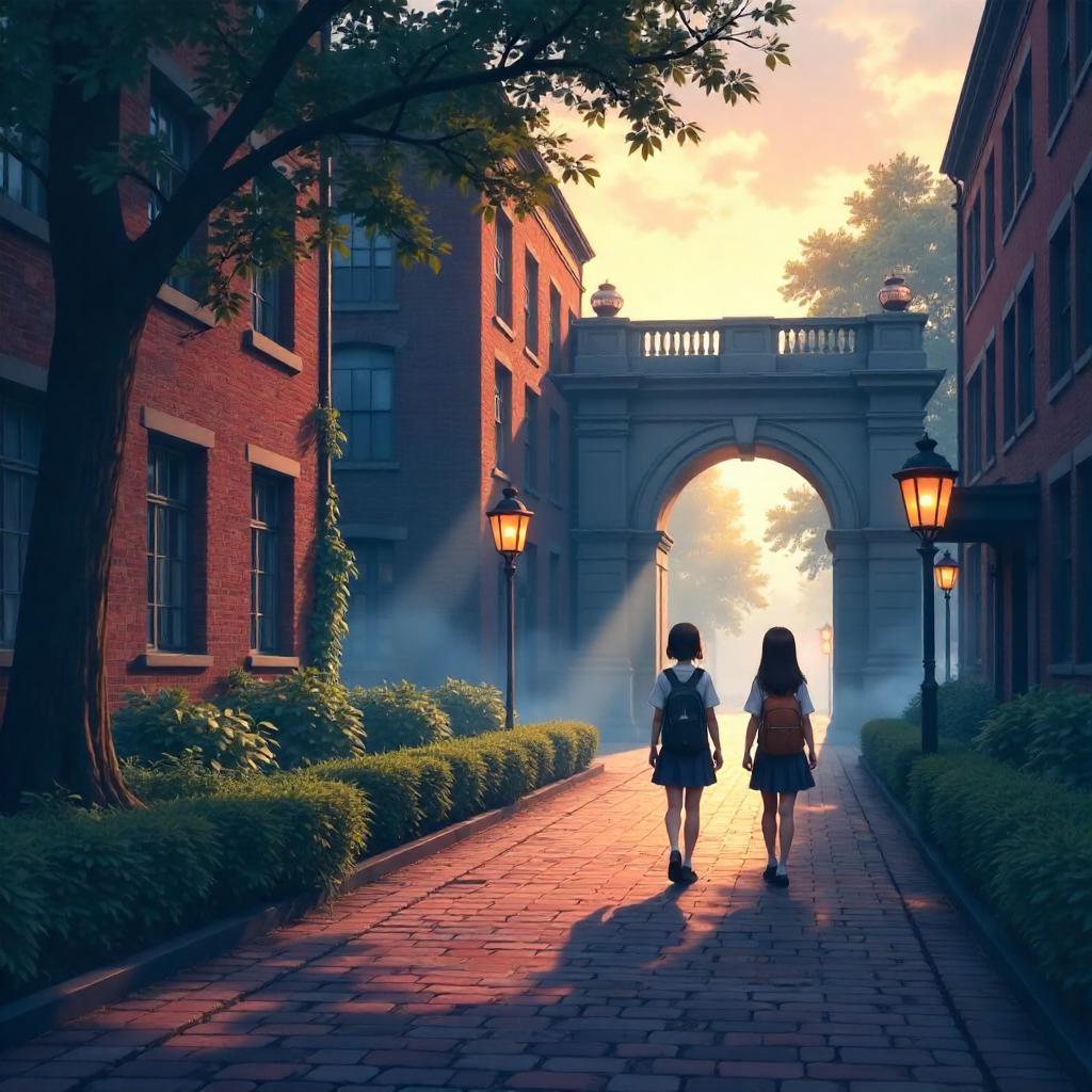 Dawn Mist on the Anime University Campus