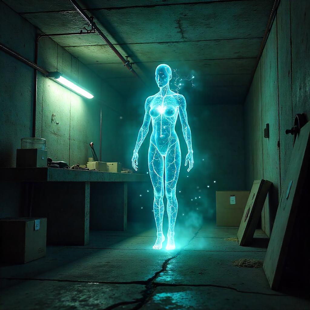 Luminous Energy Being in a Damp Basement