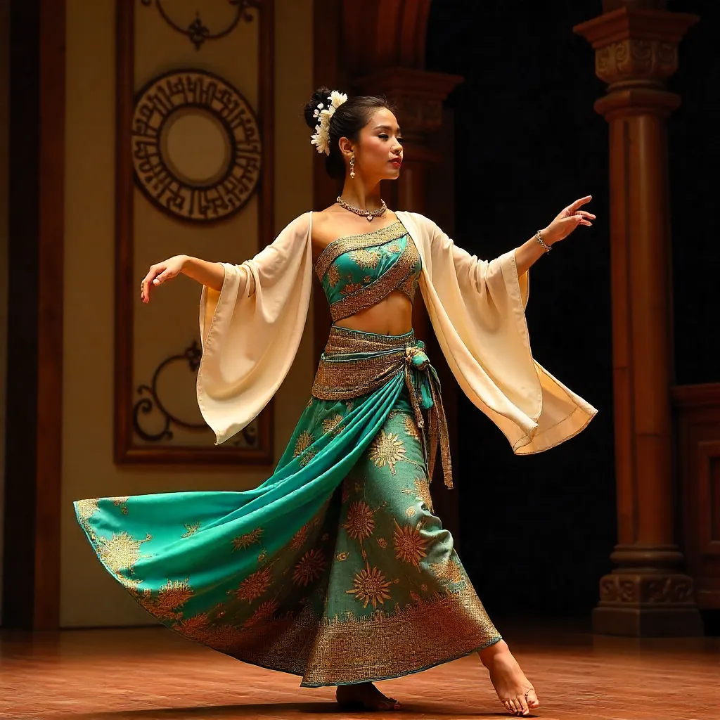 Graceful Sundanese Dancer in West Java Attire