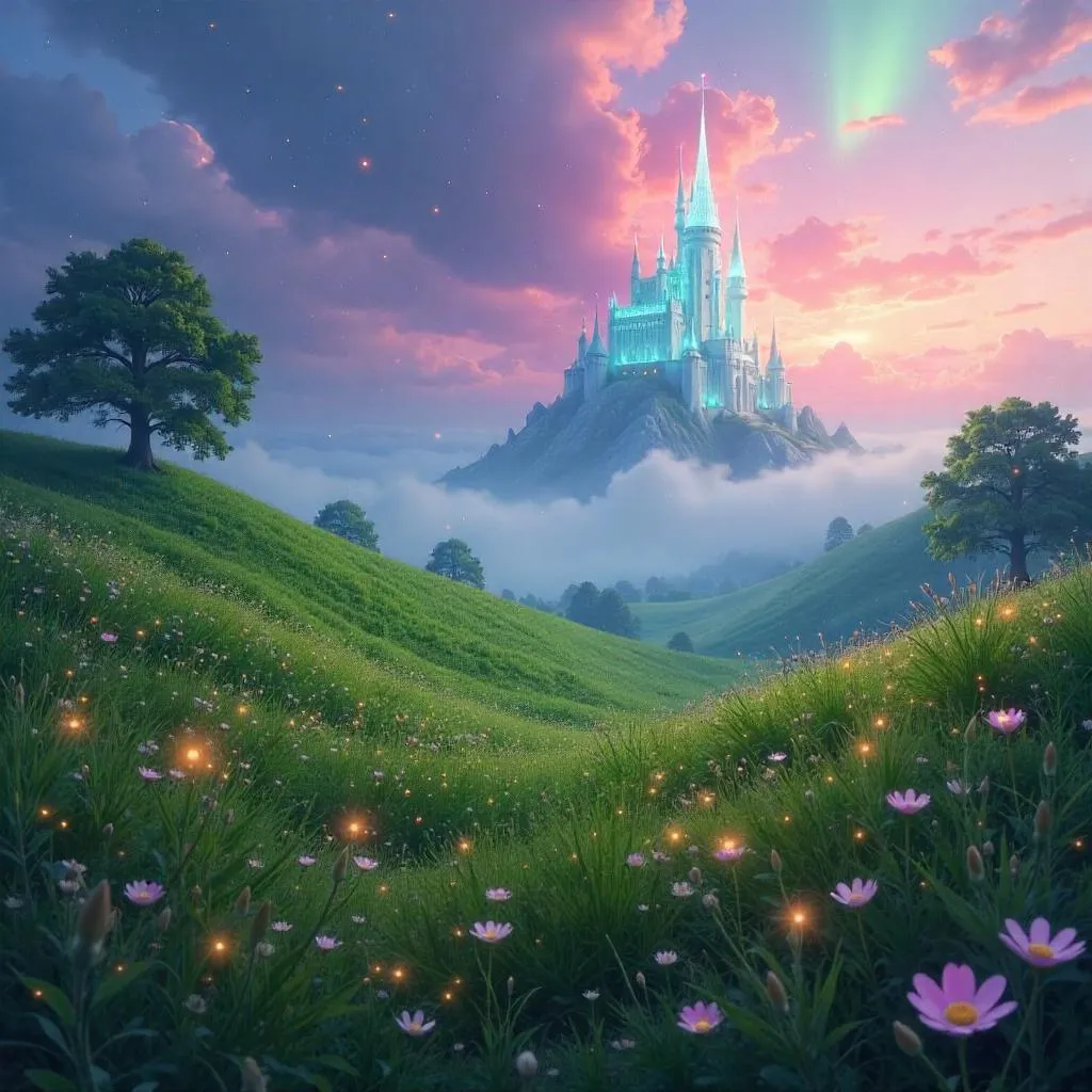 Meadow of Luminescent Dreams in a Digital Realm