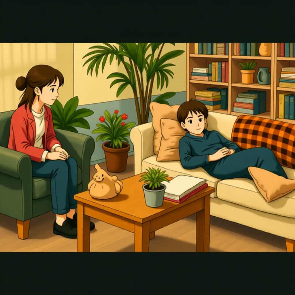 Joseph Gordon-Levitt and Anna Kendrick in 50/50 (2011) - Anime style