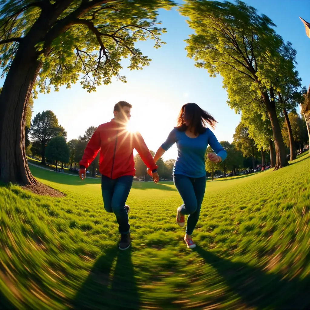 Two in Motion: Fisheye Outdoor Dance