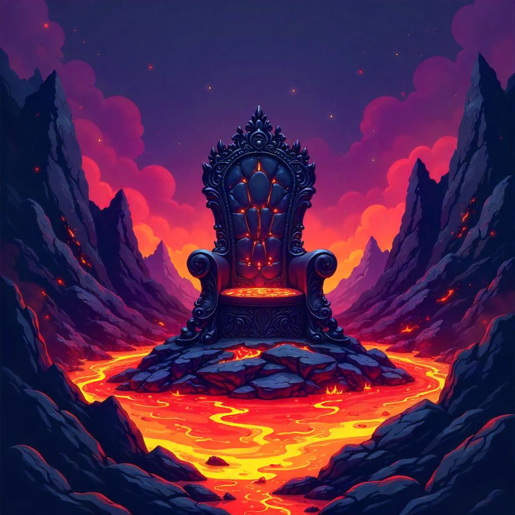 Volcanic Crater Throne: Cartoon Inferno