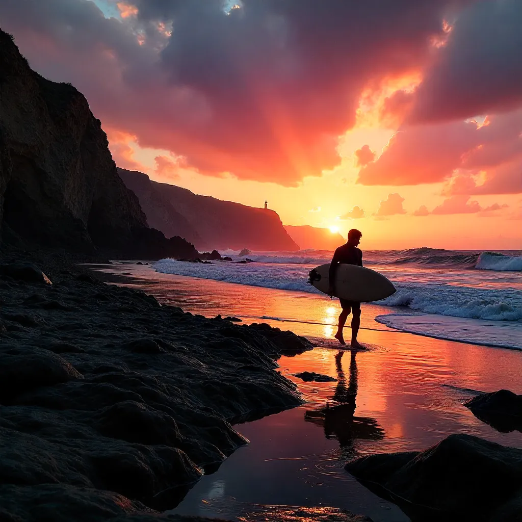 Silhouette at Sunset on Portugal’s Rocky Coast