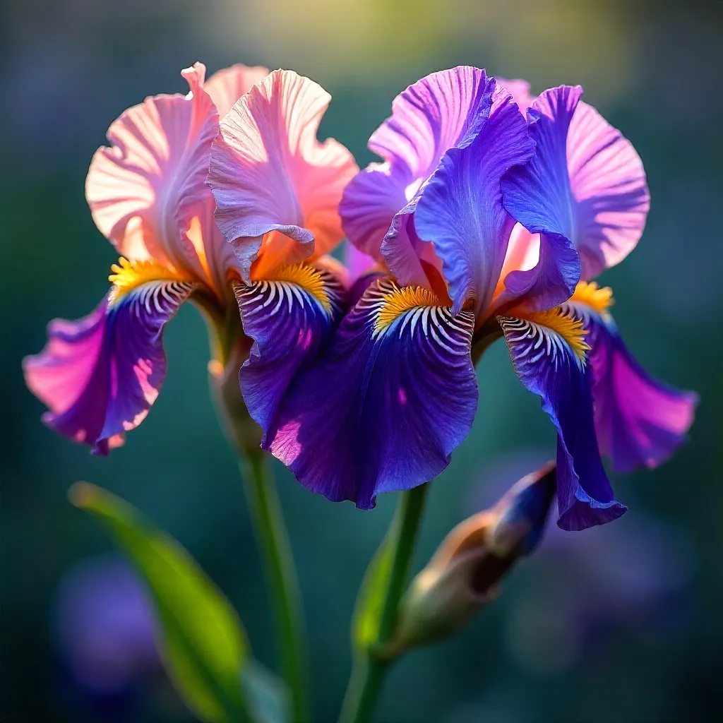 Vibrant Abstract Iris Bloom with Bokeh