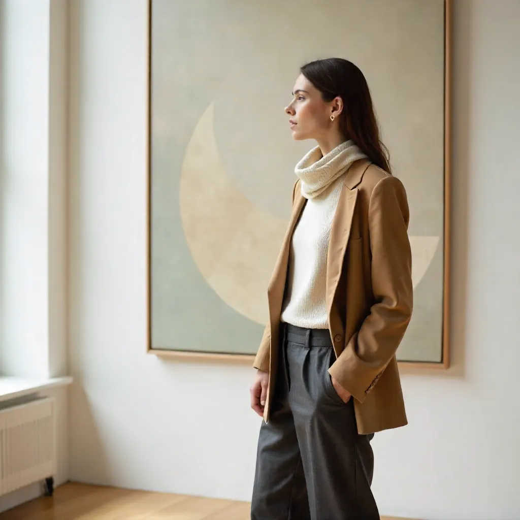 Aesthetic Fashion Portrait in a Gallery