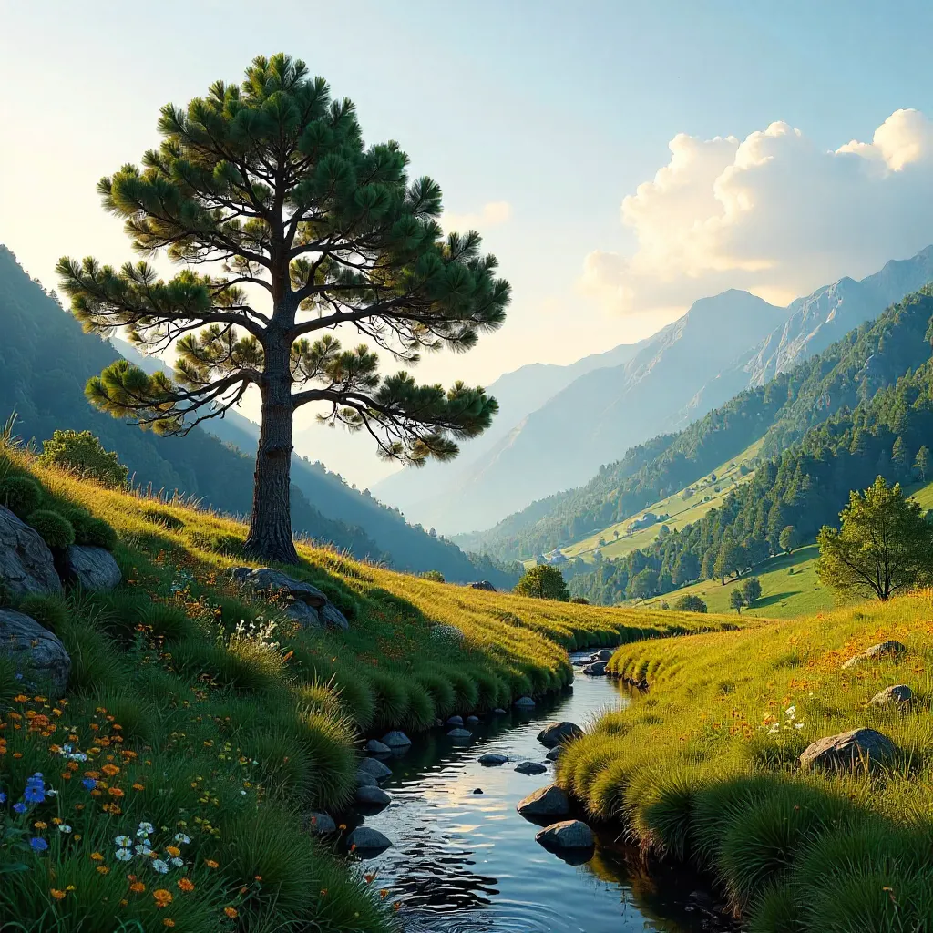 Peaceful Pine Meadow in Seydişehir, Türkiye