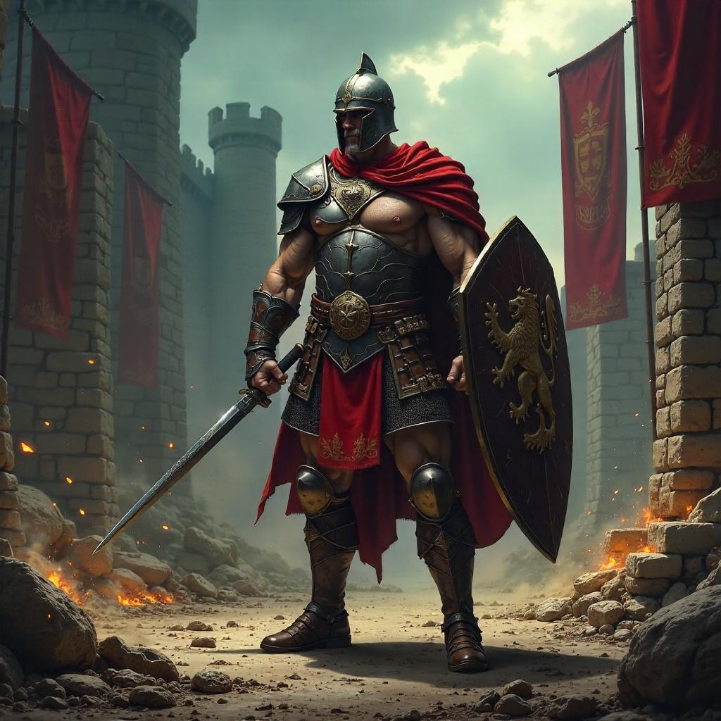 Medieval Gladiator Concept Art in Arena