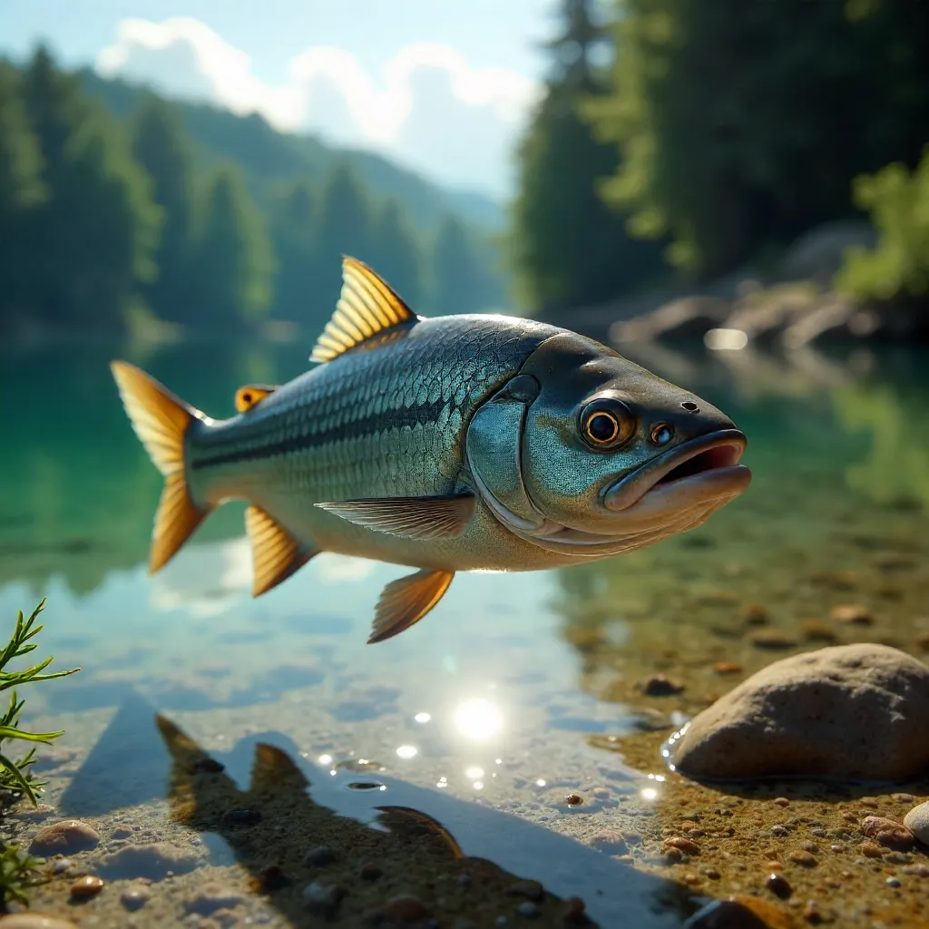 Detailed Gray Fish Underwater in Central Bohemia