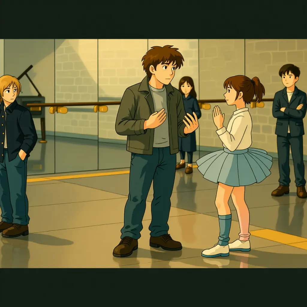 Natalie Portman and Darren Aronofsky in Black Swan (2010) - Anime style