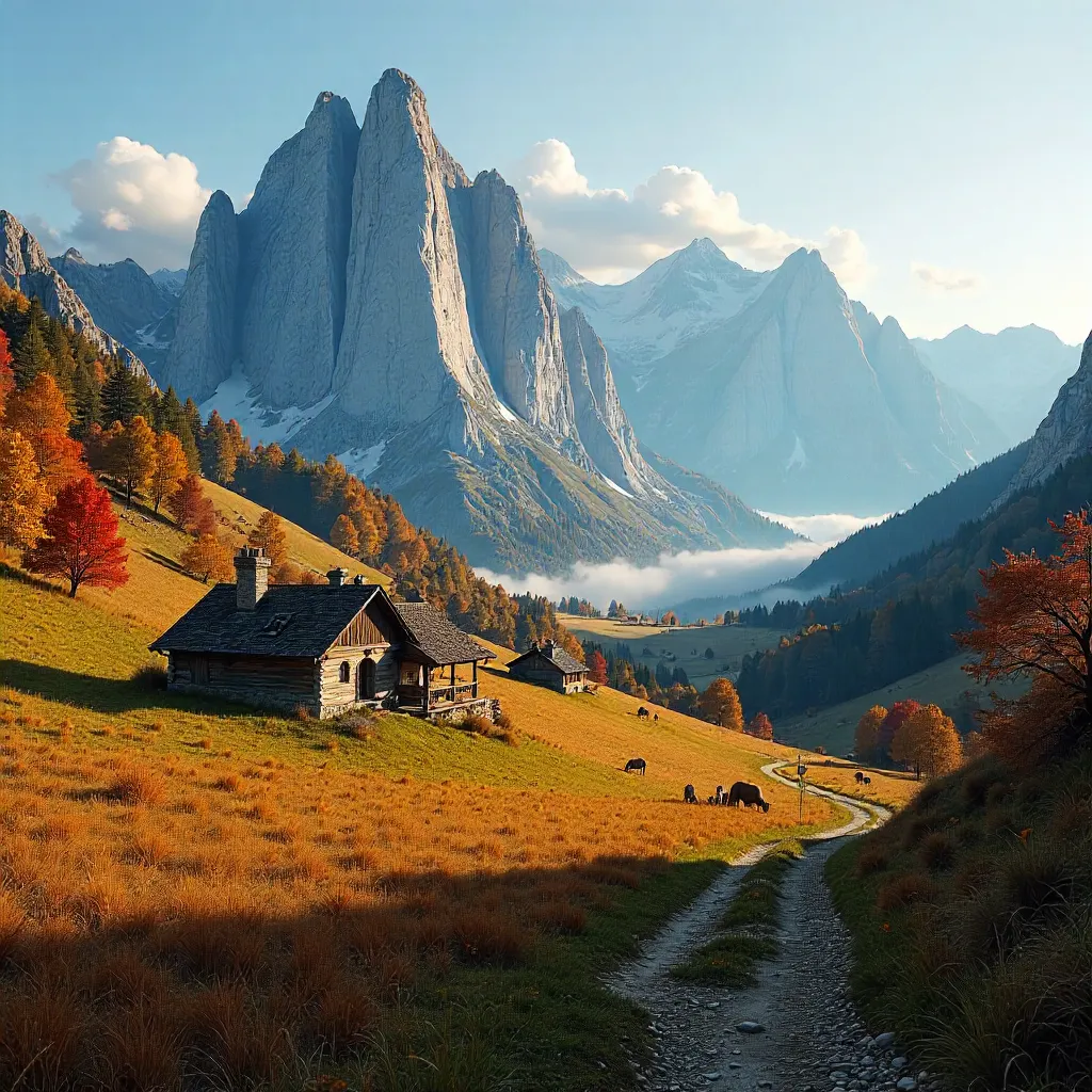 Autumn Tranquility in the Dolomites with Rustic Huts