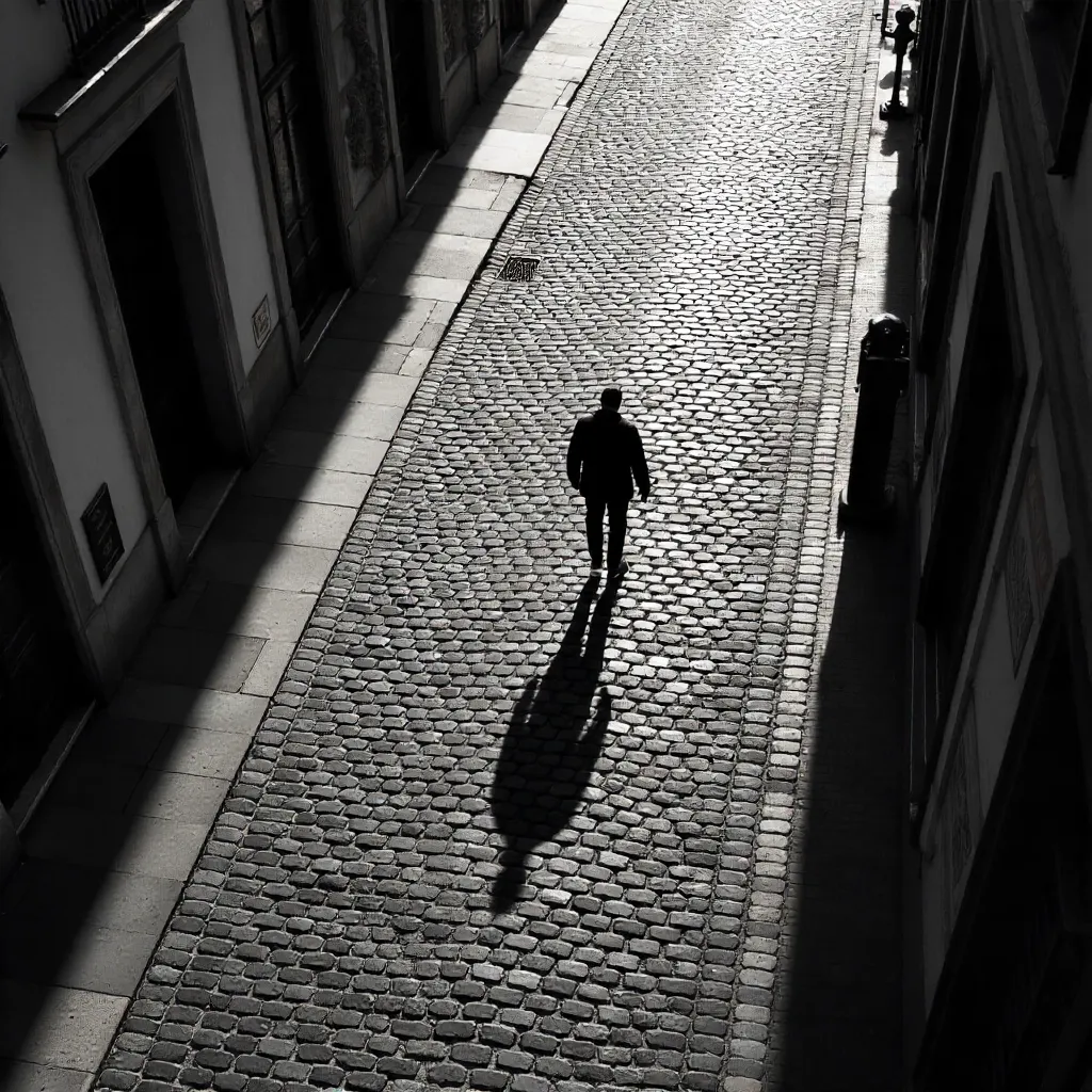 Long Shadow Over Antwerp Cobblestones