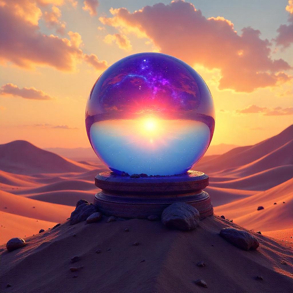 Desert Crystal Ball: Digital Dreamscape