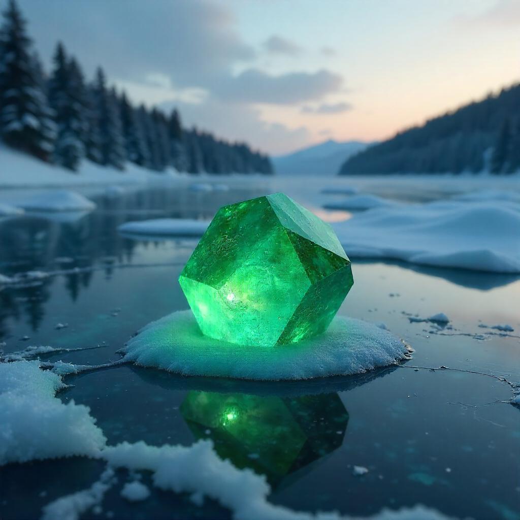Philosopher's Stone on a Frozen Lake, Photoreal