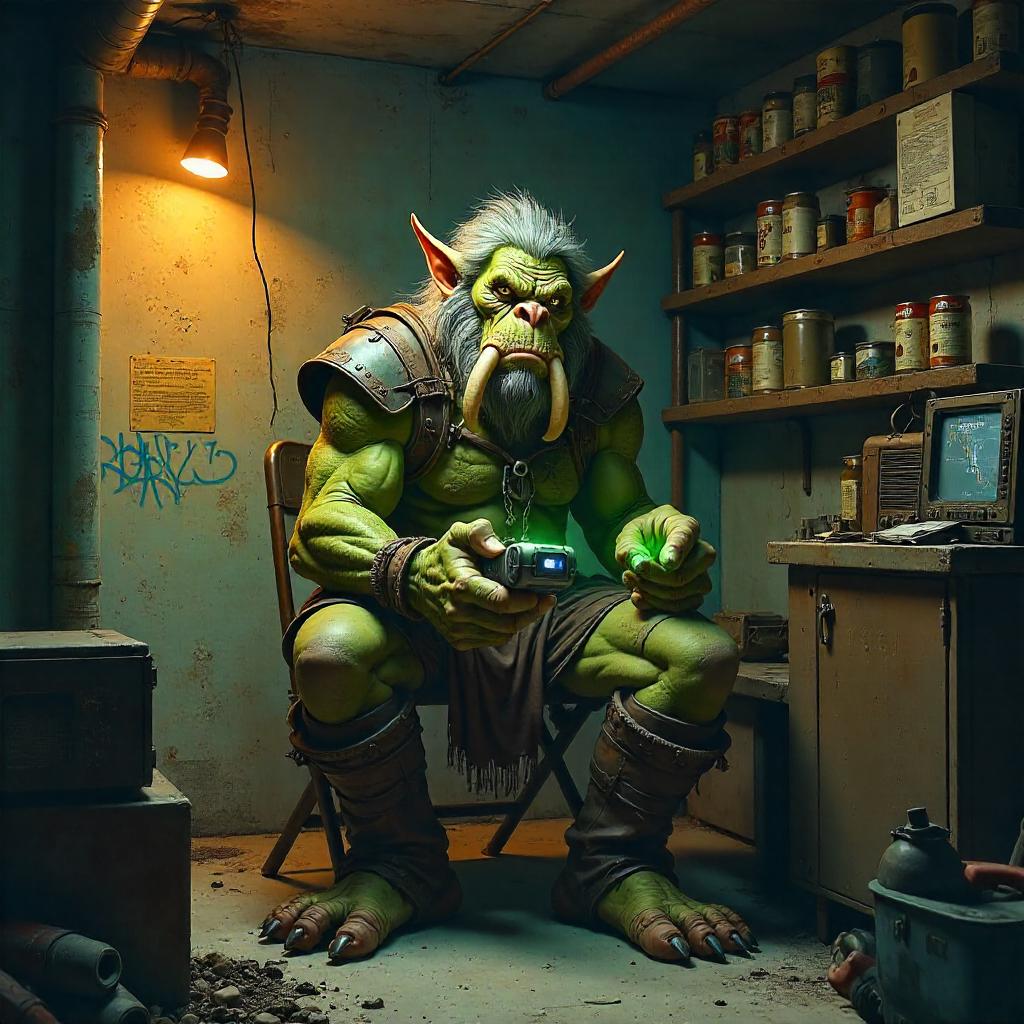 Troll in a Bomb Shelter: Digital Art Concept