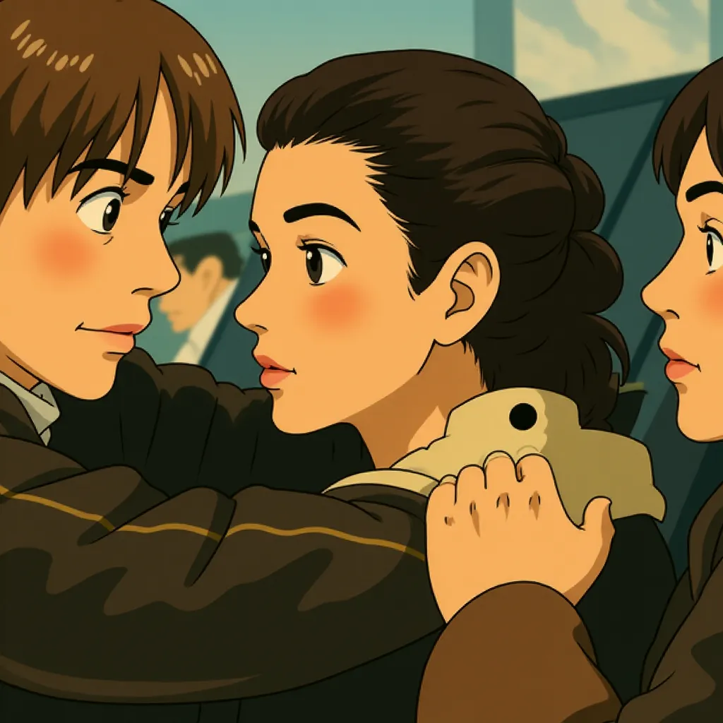 Tom Cruise, Simon Pegg, and Hayley Atwell in Mission: Impossible - The Final Reckoning (2025) - Ghibli style